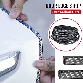 StarFire 5M Carbon Fiber Car Door Edge Protector - Anti-Collision Bumper Trim, Scratch Guard Sealing Strip for Car Styling