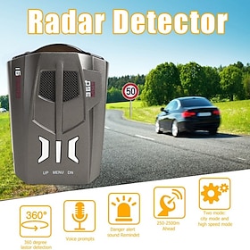 V9 12V Car Radar Detector - Digital Display with Voice Alert, Speed Control, X/K/Ka Band, English Russian Support, Anti-Slip Design