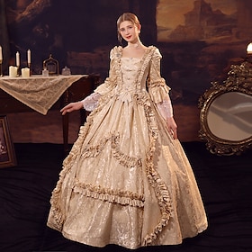 askepott vintage prinsesse kjole fra kolonitiden alle kostymer viktoriansk rokokko vintage cosplay ytelse fest halloween 3/4-ermet halloween