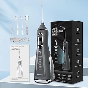 Cordless Water Dental Flosser for Teeth - Portable and Rechargeable 300ML Oral Irrigator with 5 Modes IPX7 Waterproof Powerful Battery Life Water Dental Picks