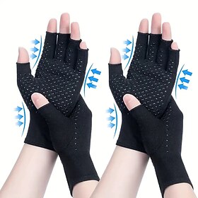1 Pair Of Arthritis Pressure Gloves With Anti-Slip Glue Point Relieve Arthritis Rheumatoid Arthritis Bone Arthritis Carpal Tunnel Pain Pressure Gloves For Men