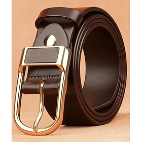Men's Leather Belt Ratchet Belt Casual Belt Classic Jean Belt Black Brown Cowhide Stylish Casual Gentleman Plain Daily Wear Going out Weekend