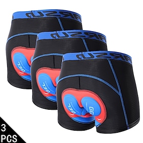 Arsuxeo Men's 3-Pack Cycling Under Shorts Cycling Padded Shorts Bike Underwear Shorts 5D Padded Gel Bottoms Quick Dry Mountain Bike MTB Clo