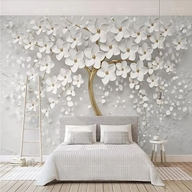 Papier Peint Mural Autocollant Mural Couvrant Impression Adhésif Requis Forêt 3d Effet Floral Fleur Toile Décor à La Maison