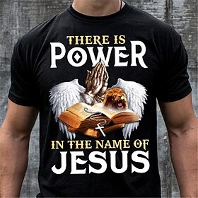 Men's T shirt Tee Graphic Lion Faith Crew Neck Clothing Apparel 3D Print Outdoor Daily Short Sleeve Print Fashion Designer Vintage