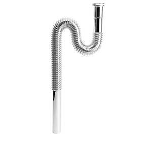 Tube de tuyau d'évacuation flexible en acier inoxydable de 80 cm, connecteur de tuyau flexible universel en laiton chromé extensible pour évier, salle de bain,