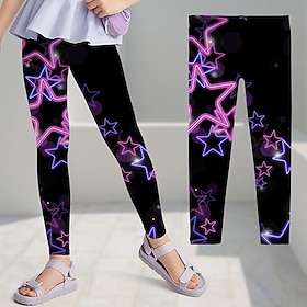 Mädchen 3D Graphic Stern Gamaschen Sommer Frühling Aktiv Kuschelig Strassenmode kinderkleidung 3-12 Jahre Outdoor Strasse Sport Schlank