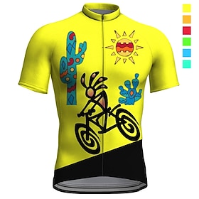 Herren Radtrikot Grafik Lustig Kurzarm Fahhrad Trikot Oberteil mit 3 Gesäßtaschen Mountainbike MTB Straßenradsport Schnelltrocknend Reflektierende Streifen Rüc