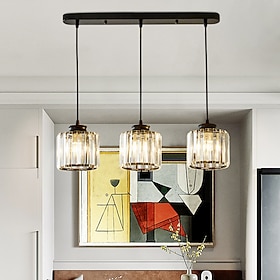 LED Pendant Light Modern Linear Kitchen Island Chandeliers 1/3 Head Foyer Entryway Light Fixtures Ceiling Hanging Over Table Warm White Black/Gold