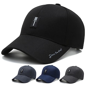 Herren Cap Basecap Kappe Schwarz Dunkel Blau Polyester Reise Strand Design Outdoor Urlaub Glatt Einstellbar Sonnenschutz Atmungsaktiv Modisch