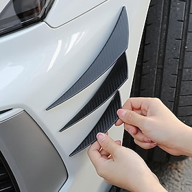6 stk støtfangerstrimmel i karbonfiber: beskytter amp; dekorer bilen din med anti-ripe universal frontstøtfanger spoiler!