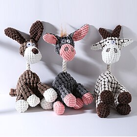âne animal de compagnie en peluche corde de coton résistant aux morsures dents de chien meulage et jouet sonore