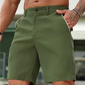 Men's Shorts Chino Shorts Bermuda shorts Work Shorts Pocket Straight Leg Plain Comfort Short Formal Work Casual 100% Cotton Streetwear Stylish Black White
