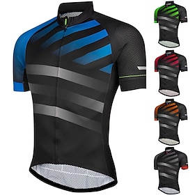 21Grams Men's Cycling Jersey Short Sleeve Bike Top With 3 Rear Pockets Mountain Bike MTB Road Bike Cycling Breathable Quick Dry Moisture Wi