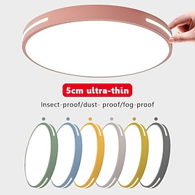 plafoniera 12 macaron ultrasottile 5cm luminosaamp; Lampada da soffitto moderna a LED da incasso rotonda in acrilico a risparmio energetico bianco caldo 110-24