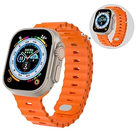 Ocean Band Kompatibel med Apple Watch-klokkereim 38mm 40mm 41mm 42mm 44mm 45mm 49mm Vanntett Justerbar Kvinner menn Silikon Erstatningsklokkerem til iwatch Ser