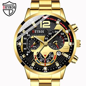 2023 Fashion Mens Watches Luxury Stainless Steel Quartz Wristwatch Calendar Luminous Clock Men Business Casual Leather Watch