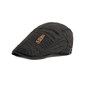 Homme Casquette Plate Chapeau Ascot Chapeau Gavroche Noir Marine foncé Coton Mode Vêtement de rue mode Mode des années 1920 Extérieur du quotidien Sortie Plein