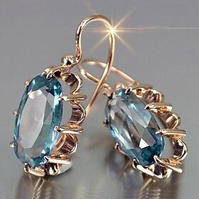 Women's Zircon Earrings Retro Precious Personalized Vintage Earrings Jewelry Red / Royal Blue / Dark Blue For Wedding Party 1 Pair