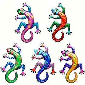 1pc Gecko Metal Wall Art Decor 3D Gecko Hanging Metal Wall Art Hanging Wall Decor For Indoor Outdoor Home Office Bathroom Kitchen Bedroom Living Room Garden 14