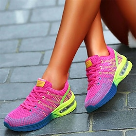 Women's Colorful Air Cushion Running Shoes – Breathable Mesh Athletic Sneakers for Walking, Gym  Outdoor Sports