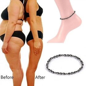 Natural Black Obsidian Magnetic Therapy Anklet Set