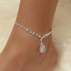 Women's Ankle Bracelet Geometrical Precious Personalized Stylish Simple Elegant Anklet Jewelry Silver For Party Street Gift Holiday Promise