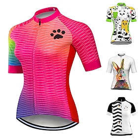 21Grams Women's Cycling Jersey Short Sleeve Bike Jersey Top With 3 Rear Pockets Mountain Bike MTB Road Bike Cycling Fast Dry Breathable Moi
