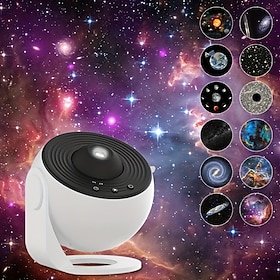 12 In 1 Starry Sky Galaxy Projector LED Night Light Planetarium Space Star Lamp For Kids Gift Bedroom Games Room Decoration