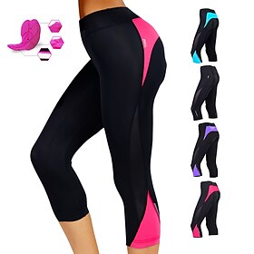 Women's Cycling 3/4 Tights Cycling Capris Pants Bike Pants Bottoms Mountain Bike MTB Road Bike Cycling Sports Red / Black Black Breathable