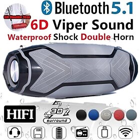 High Power 40W Bluetooth Speakers Portable Outdoor Column Waterproof Stereo Subwoofer For PC Computer Boombox Music Center Radio