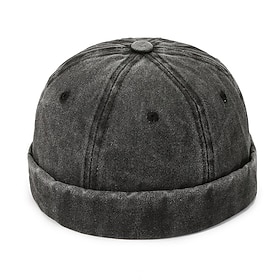 Unisex Cappellino da porto Cappelli senza tesa Nero Vino Cotone Lavato Viaggi Stile da spiaggia Esterno Da mare Liscio Regolabile Di tendenza
