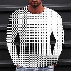 Men's T shirt Tee Graphic Abstract Crew Neck Clothing Apparel 3D Print Outdoor Daily Long Sleeve Print Fashion Designer Vintage