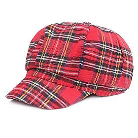 Navy Red Retro Newsboy Caps Plaid Octagonal Hats Spring Autumn British Women Painters Caps Fashion Hip Hop Berets Casual Sun Hat