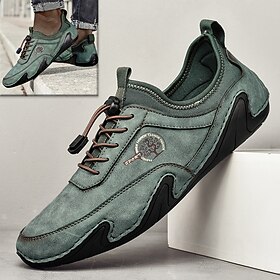 Men's Casual Shoes Plus Size Handmade Shoes Beck Shoes Comfort Shoes Hiking Walking Casual Outdoor Daily Leather Breathable Comfortable Slip Resistant Loafer B