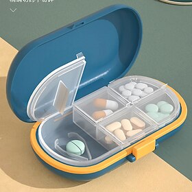 bærbar liten medisinboks liten mini tabletter piller medisinemballasje boks 7-dagers reise stor kapasitet oppbevaringsboks 1 stk