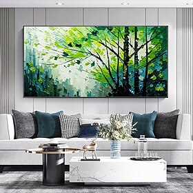 Mintura Handgemachte Abstrakte Baum-Landschafts-Ölgemälde Auf Leinwand, Wandkunst, Dekoration, Modernes Bild Für Heimdekoration, Gerolltes,