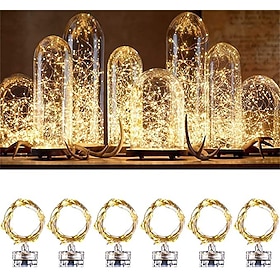 Elegante ricevimento di matrimonio festa 10 pezzi luci a stringa candele LED impermeabili 1m 2m ghirlanda in rame sommersa vaso bottiglia lampada fata per matr