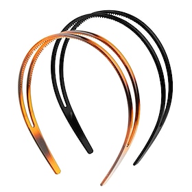 1 diadema de plástico para mujer, antideslizante, de doble fila, con peine de dientes, diadema antideslizante para el pelo, bandas para el pelo con dientes fin