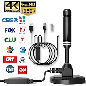 TV Antenna Digital HDTV Amplified 3600 Mile Range Indoor Outdoor W/Magnetic Base