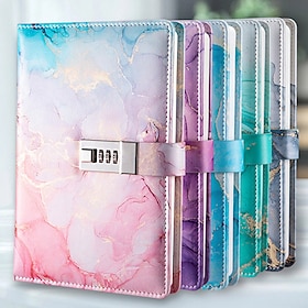 A5 180 Pages Retro Password Book with Lock, Creative Handcrafted Journal, Thickened Paper, Student Notepad Binder, Back to School Gift, Stationery Notebook