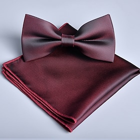 Homme Noeud Papillon Carrés de poche Nœud Uni Mariage Fête d'Anniversaire