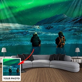 Personalisierte Wandteppiche mit Ihrem Foto Bestes Abschlussgeschenk Wanddekoration Fotohintergrund Zuhause Schlafzimmer Wohnzimmerdekoration (empfohlene Fotoa