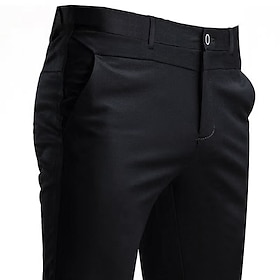 Men's Trousers Dress Pants Slacks Casual Pants Suit Pants Pocket Solid Colored Wearable Outdoor Full Length Home Work Wedding Fashion Streetwear Khaki Black St