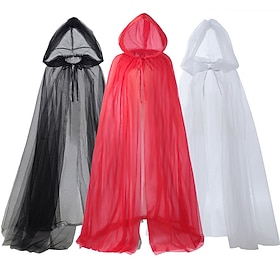Retro Vintage Punk  Gothic Medieval Cape Cloak Masquerade Witch Plague Doctor Elven Solid Colored Fancy Dress Women's Celtic Fantasy Walpurgis Night Masquerade