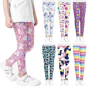 Kids Girls' Leggings Animal Active Outdoor Cotton 3-7 Years Summer Red monkey Purple crown White crown