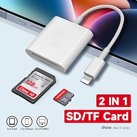 Dual Sd Card Reader Supports SD and TF Card Trail Portable Micro Sd Card Reader No Application Required for Camera iPhone iPad