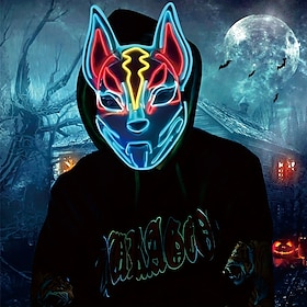 LED Halloween Mask Masquerade Cosplay Glowing Mask Suitable For Men Women Children