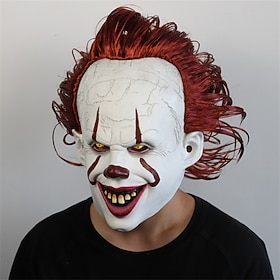 1pc halloween horror clown ritorno all'anima maschera trucco joker copricapo cos vestire oggetti di scena anime cosplay divertenti accessori a sorpresa