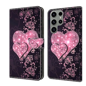 Phone Case For Samsung Galaxy S25 S23 S22 S21 FE S21 Ultra Plus A14 A53 A13 A23 A32 Wallet Case With Card Holder Magnetic Flip Kickstand Graphic Butterfly Flow
